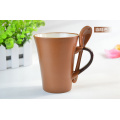 New arrival 2016 good quality ceramic mug with spoon